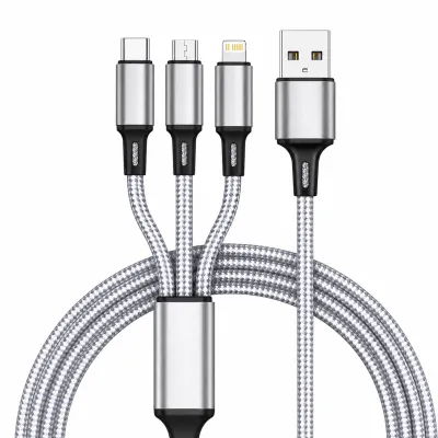 3-in-1 Fast Charging Cable — USB-C, Micro-USB & Lightning